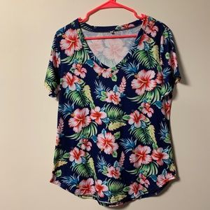 Floral V-Neck Top - Size L